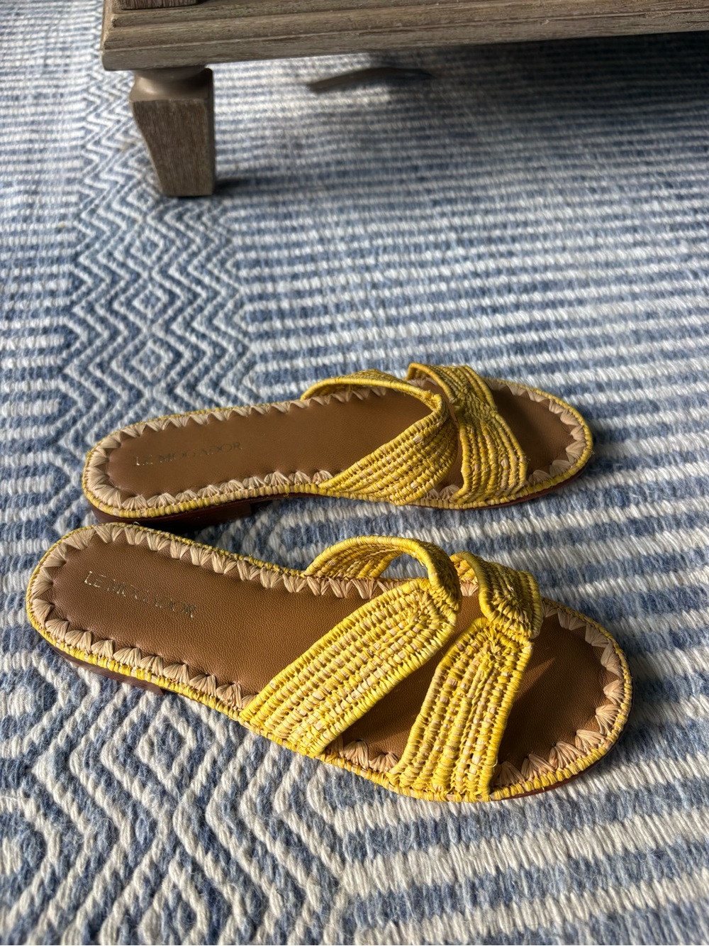 STUNNING Le Mogador Handmade Moroccan Raffia Slides  size eu 37